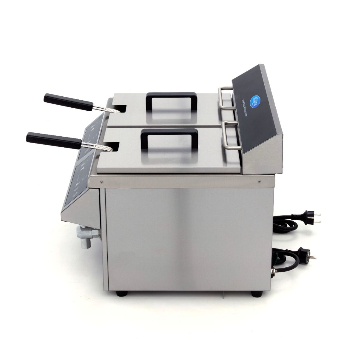 Friteuse - 2 x 8 L - 2 paniers - induction - avec robinet de vidange – Maxima 09371095