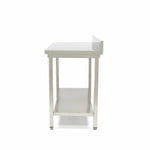 Table en acier inoxydable - 100 x 60 cm - hauteur réglable - avec dosseret et étagère de rangement – Maxima 09300980