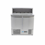 Réfrigérateur pour la préparation des pizzas - 90 cm - 2 portes - s'adapte à 5 x 1/6 GN - incl couvercle en acier inoxydable – Maxima 09400200