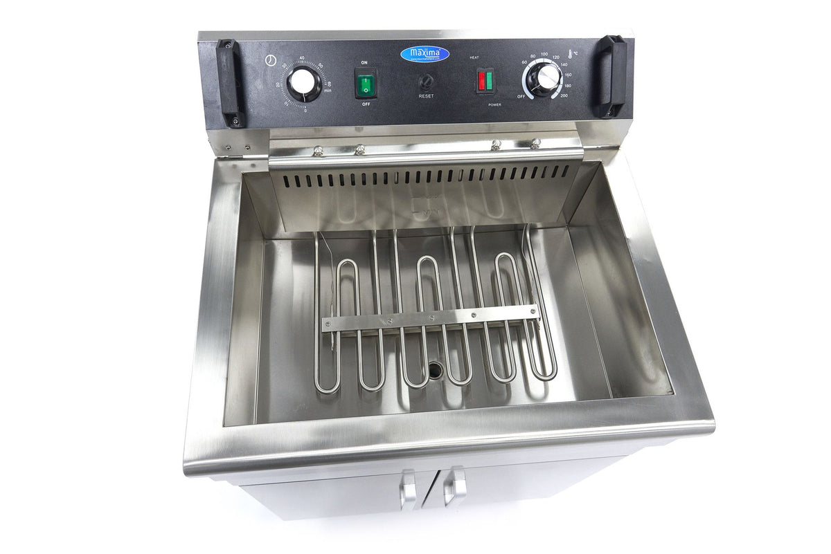Friteuse - 30 L - 1 panier - avec robinet de vidange et support – Maxima 09365232