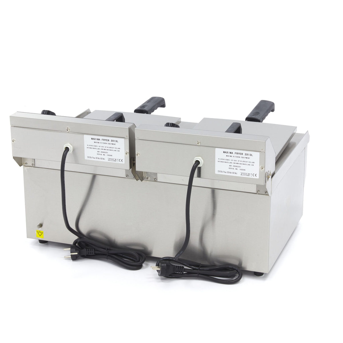 Friteuse - 2 x 13 L - 2 paniers - avec robinet de vidange – Maxima 09365231