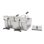 Friteuse - 2 x 16 L - 2 paniers - avec robinet de vidange – Maxima 09365011