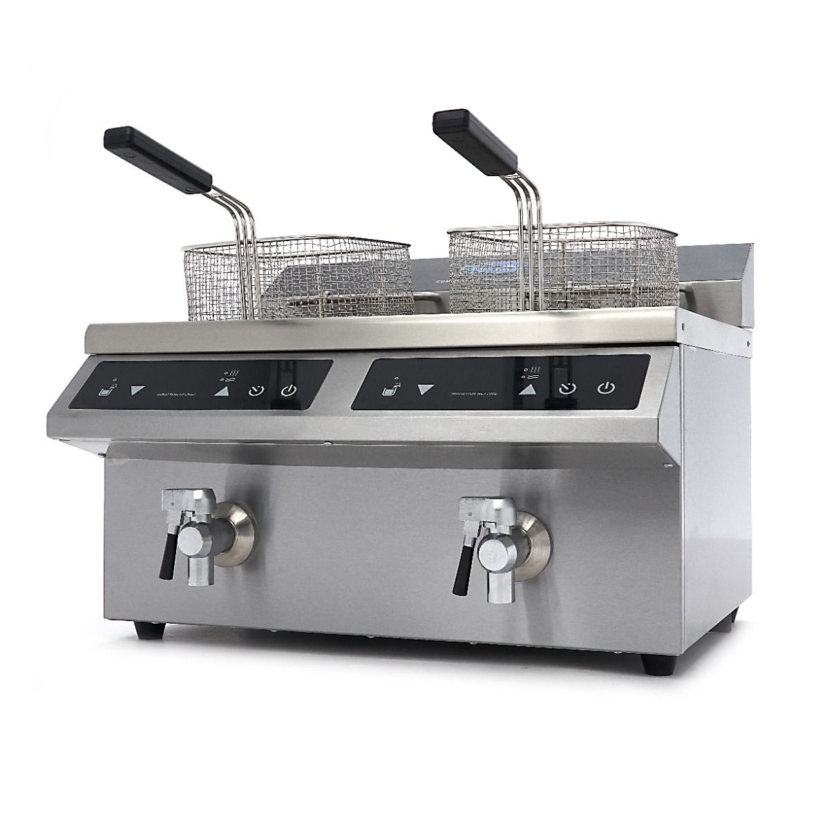 Friteuse - 2 x 8 L - 2 paniers - induction - avec robinet de vidange – Maxima 09371095