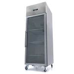 Réfrigérateur - 700 L - 3 étagères réglables (2/1 GN) - acier inoxydable - avec porte en verre – Maxima 09400031