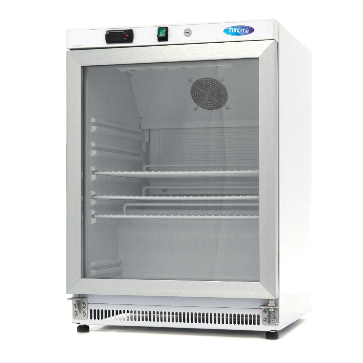 Réfrigérateur - 200 L - blanc - avec porte en verre – Maxima 09405006