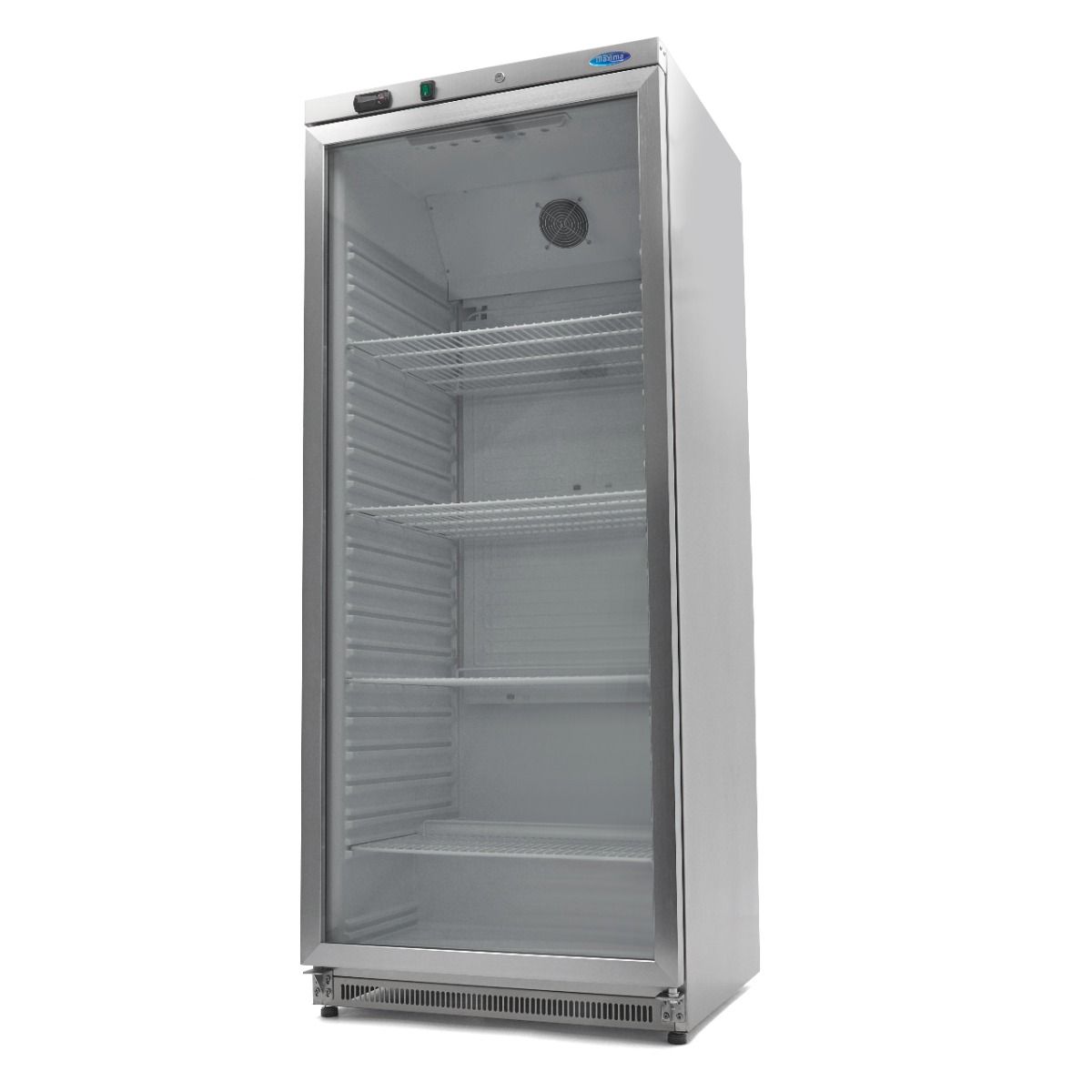 Réfrigérateur - 600 L - acier inoxydable - avec porte en verre – Maxima 09405034