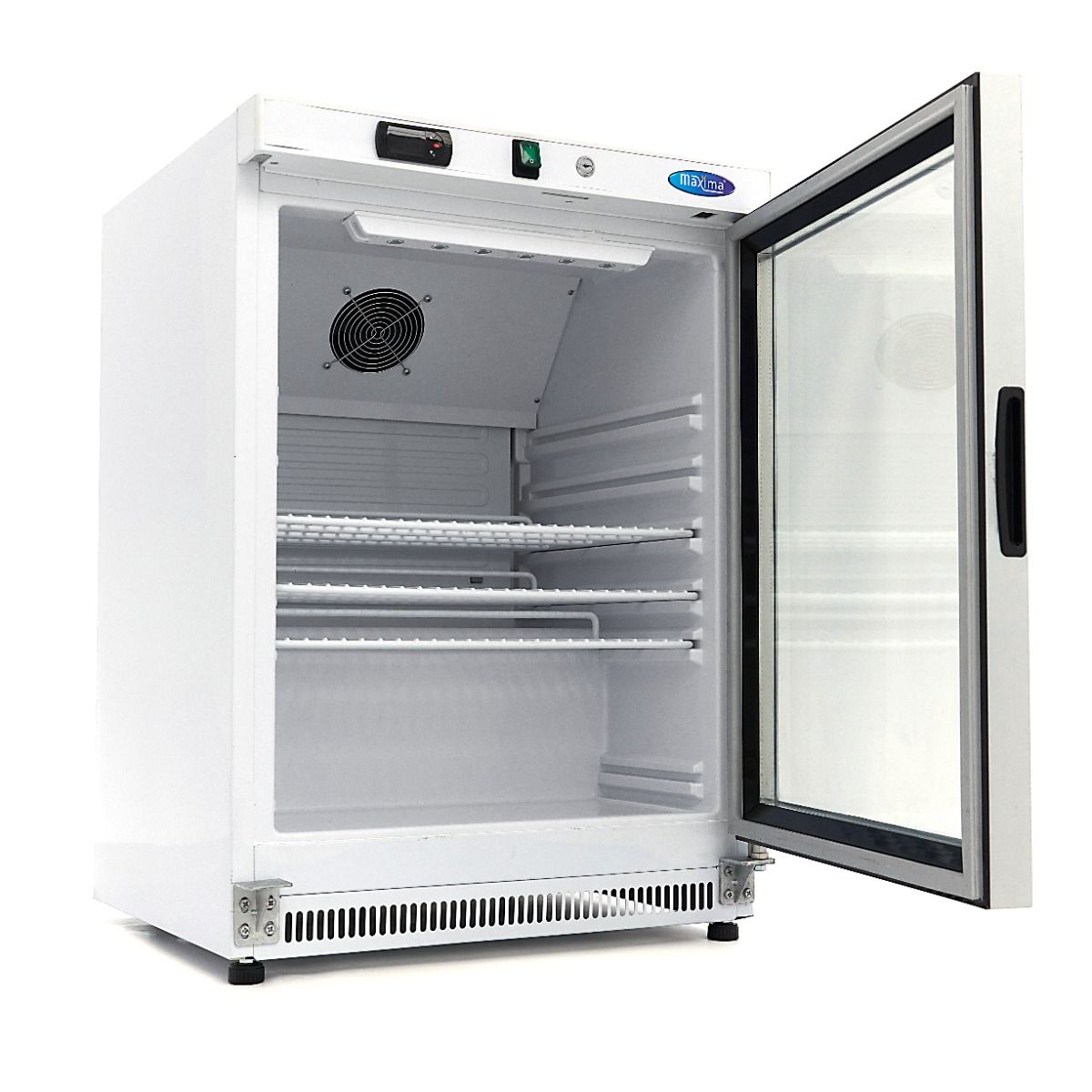 Réfrigérateur - 200 L - blanc - avec porte en verre – Maxima 09405006