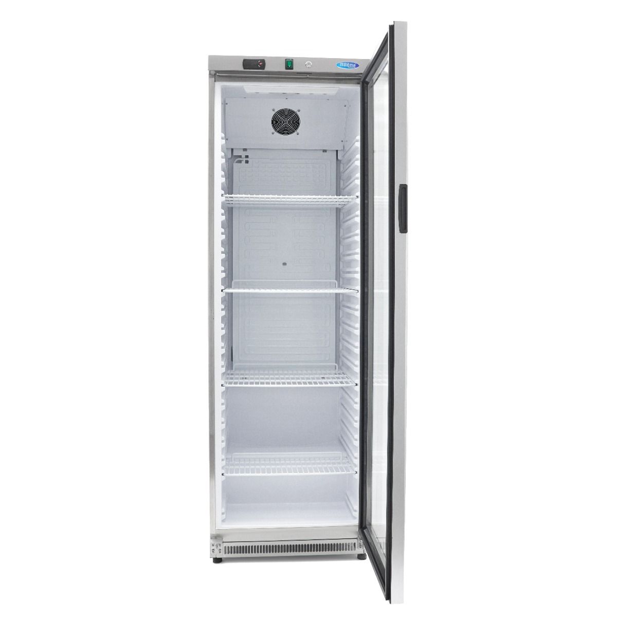 Réfrigérateur - 400 L - acier inoxydable - avec porte en verre – Maxima 09405022