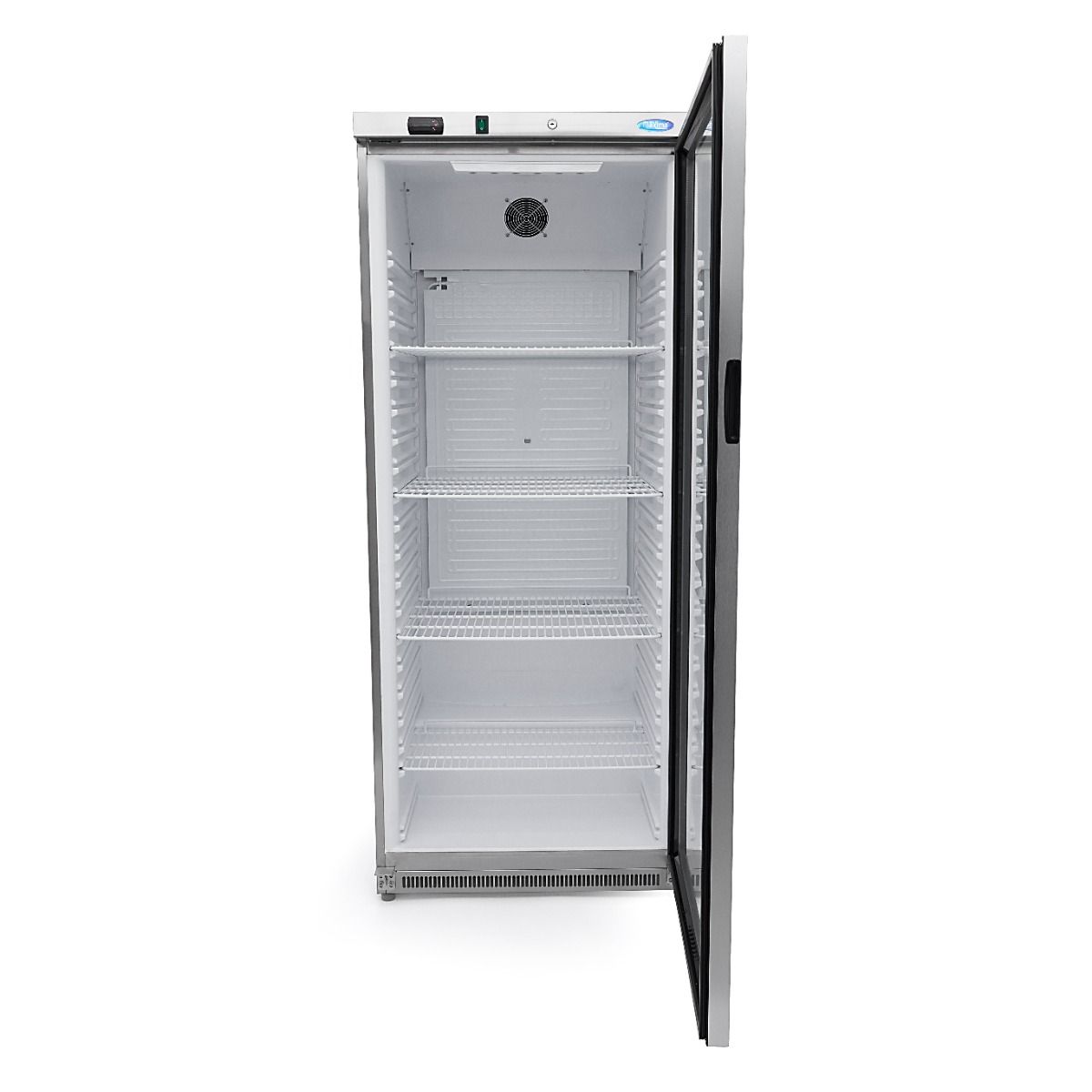 Réfrigérateur - 600 L - acier inoxydable - avec porte en verre – Maxima 09405034