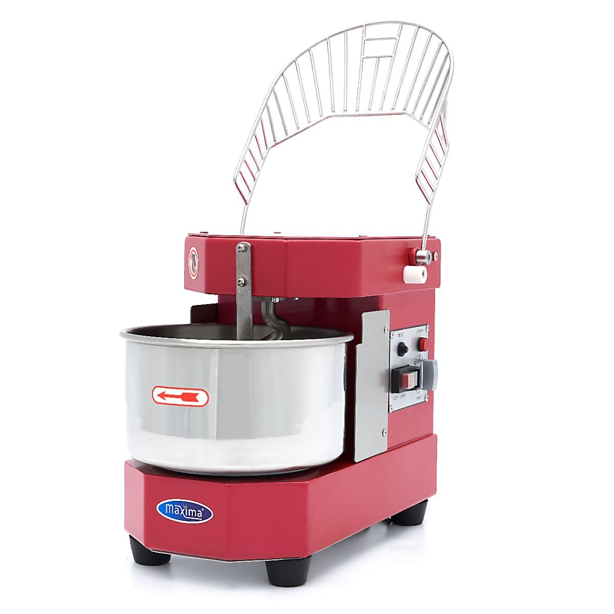 Pétrin à spirale / pétrin à pâte - 8 L - 4,5 kg de pâte - rouge framboise – Maxima 09361013