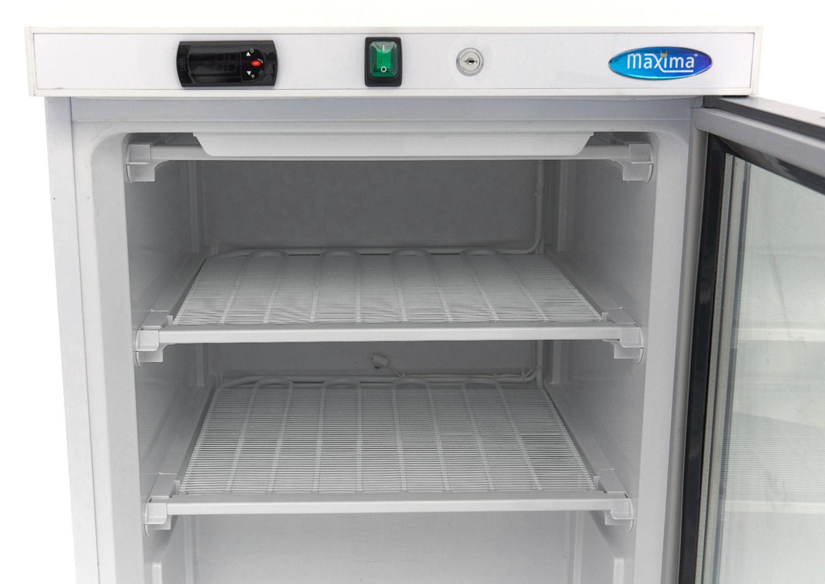 Congélateur - 200 L - blanc - avec porte en verre – Maxima 09405007