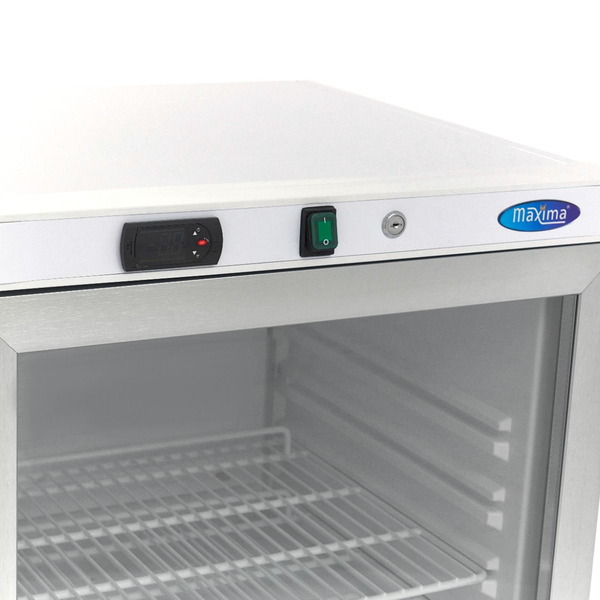 Réfrigérateur - 200 L - blanc - avec porte en verre – Maxima 09405006