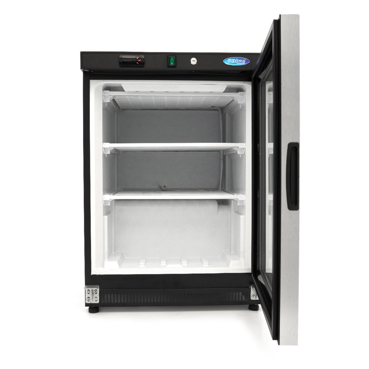Congélateur - 200 L - noir - avec porte en verre – Maxima 09405009