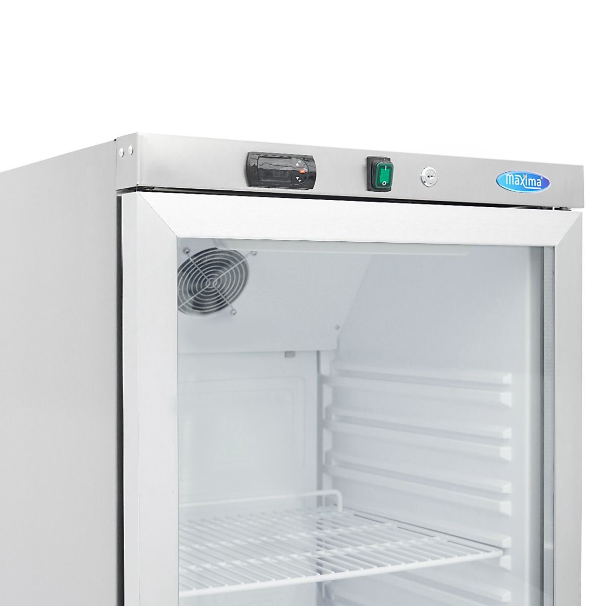 Réfrigérateur - 400 L - acier inoxydable - avec porte en verre – Maxima 09405022