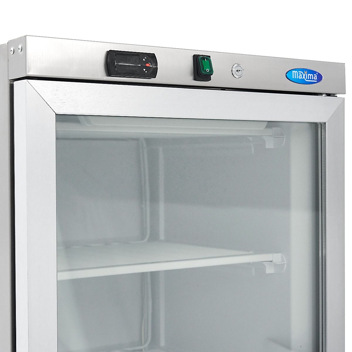 Congélateur - 400 L - acier inoxydable - avec porte en verre – Maxima 09405023