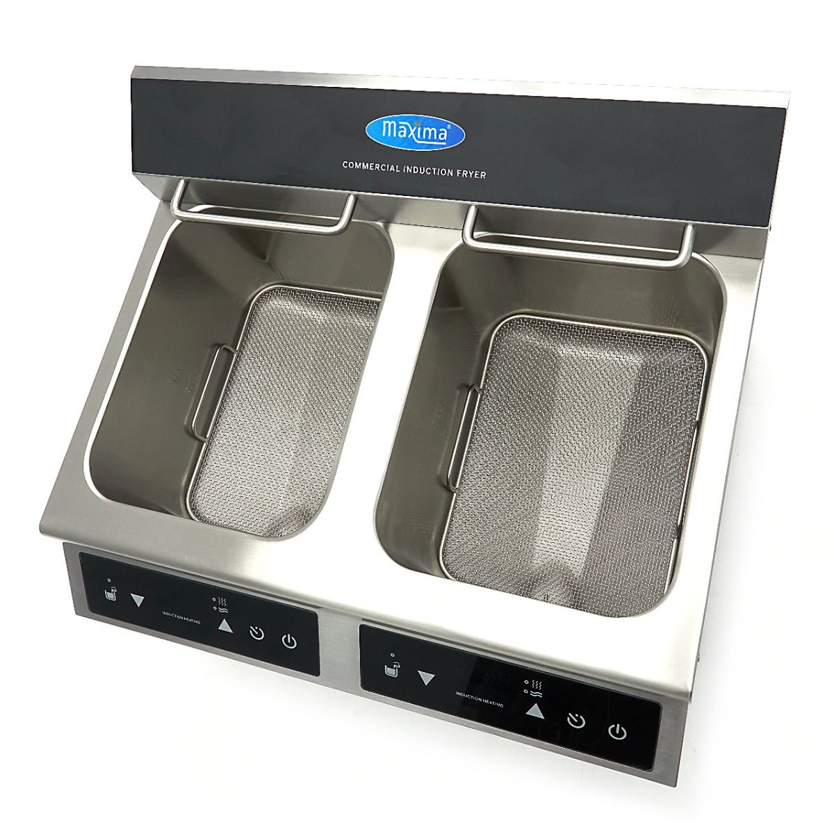 Friteuse - 2 x 8 L - 2 paniers - induction - avec robinet de vidange – Maxima 09371095