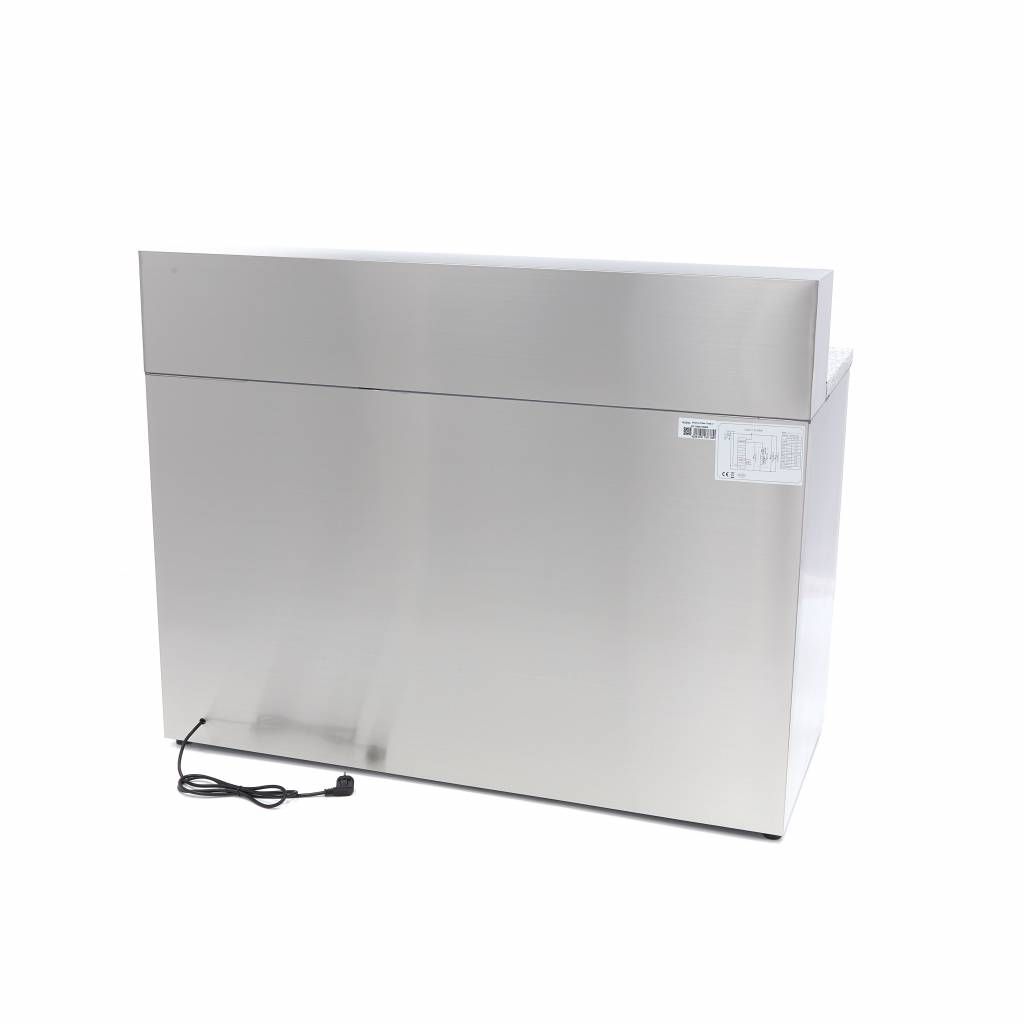 Réfrigérateur pour la préparation des pizzas - 137 cm - 3 portes - s'adapte à 8 x 1/6 GN - incl couvercle en acier inoxydable – Maxima 09400205