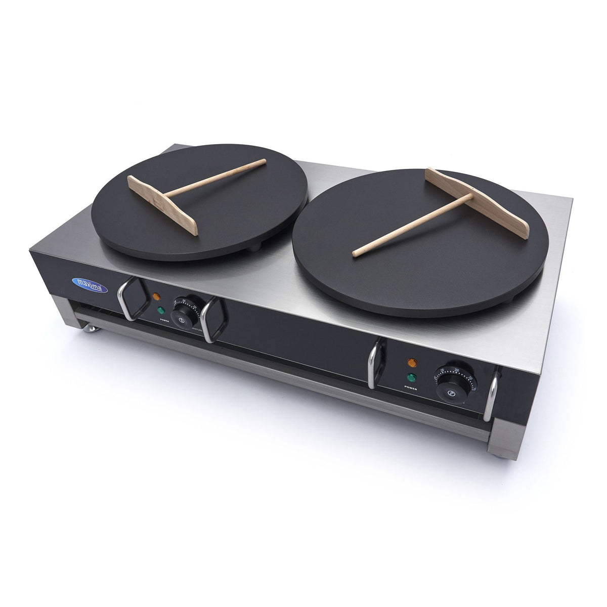 Crêpière - double crêpes - 2 x 40 cm - incl. tartineur de pâte à frire – Maxima 09374071