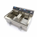 Friteuse - 2 x 16 L - 2 paniers - avec robinet de vidange – Maxima 09365011