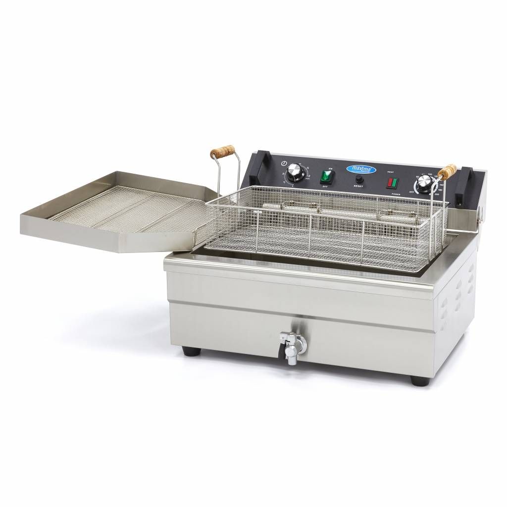 Friteuse - 20 L - 1 panier - avec robinet de vidange – Maxima 09365020