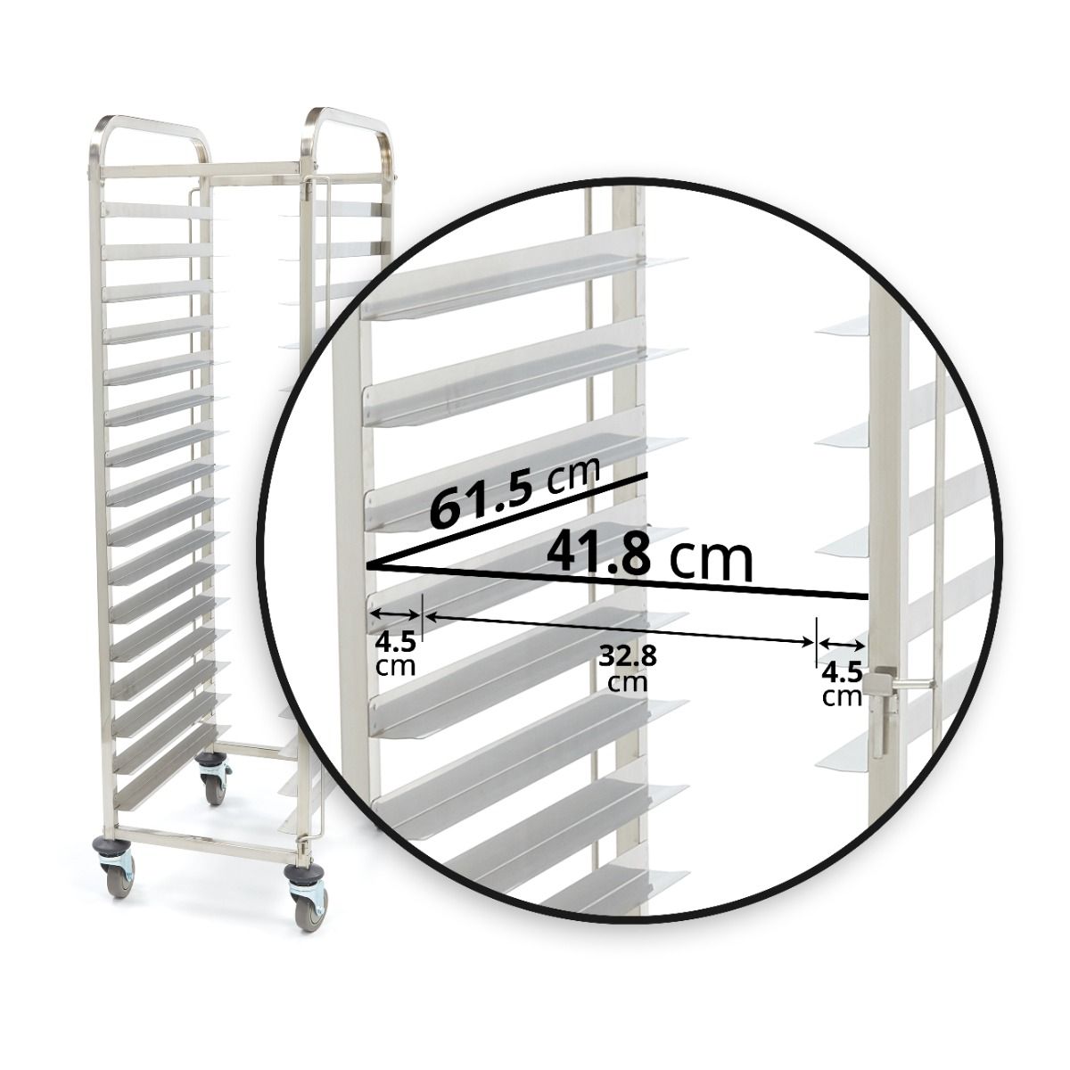 Chariot à plateaux - boulangerie - s'adapte à 16 plateaux (60 x 40c m) - excl plateaux – Maxima 09300548