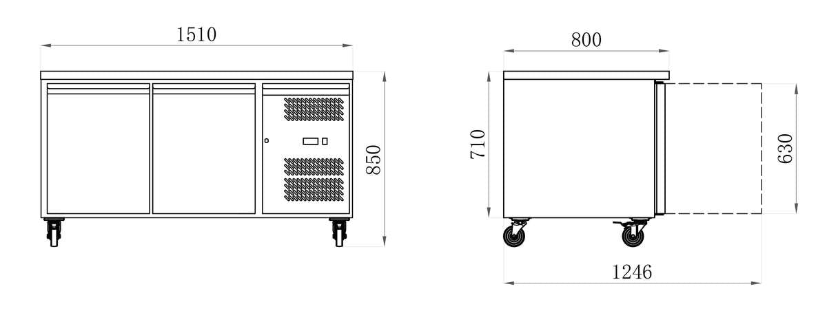 Tables réfrigérées pâtissières STAR — AA28PPDM2 — 390 L – vue 2