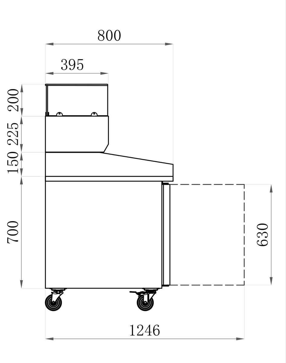 Tables à pizzas réfrigérées STAR — AA3PZ — 585 L – vue 2