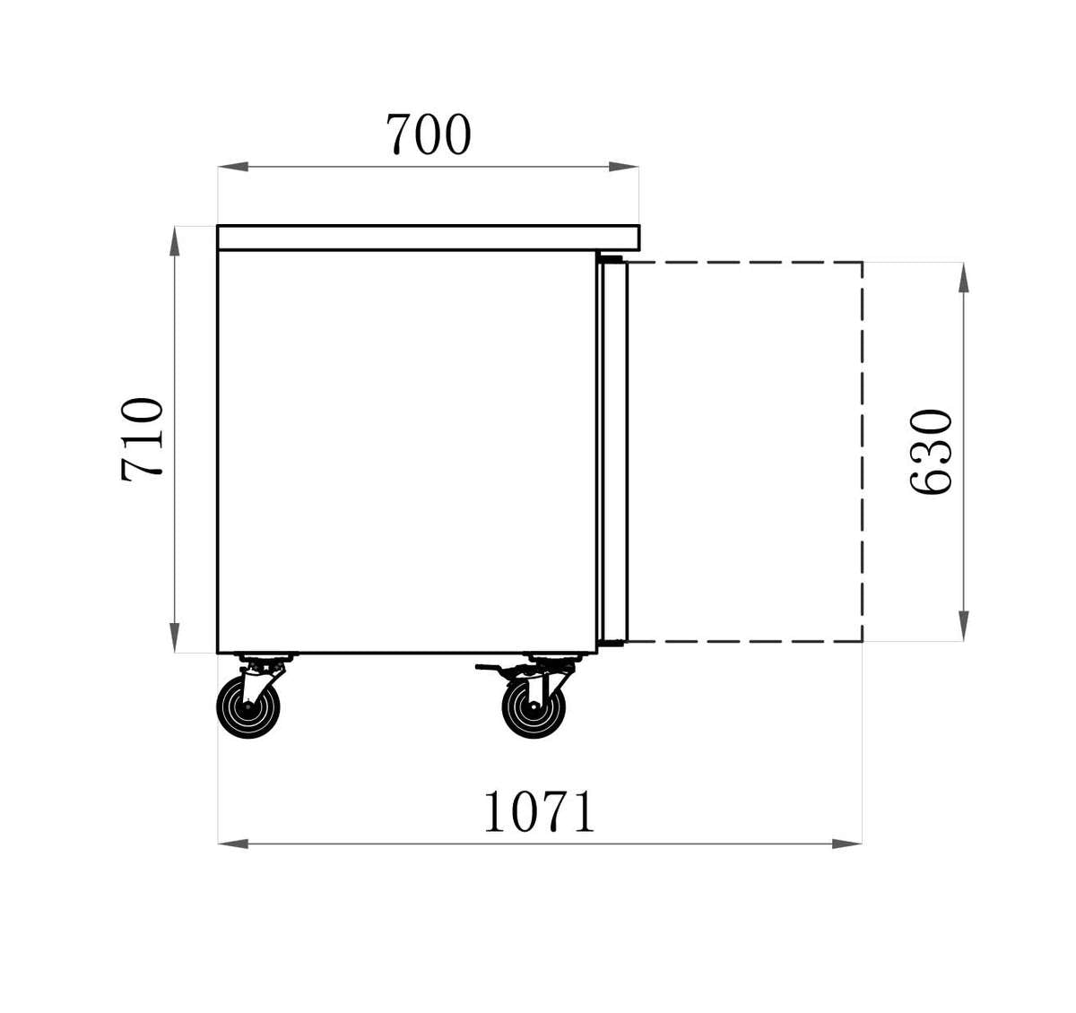 Tables réfrigérées STAR — AA4PP — 553 L – vue 2