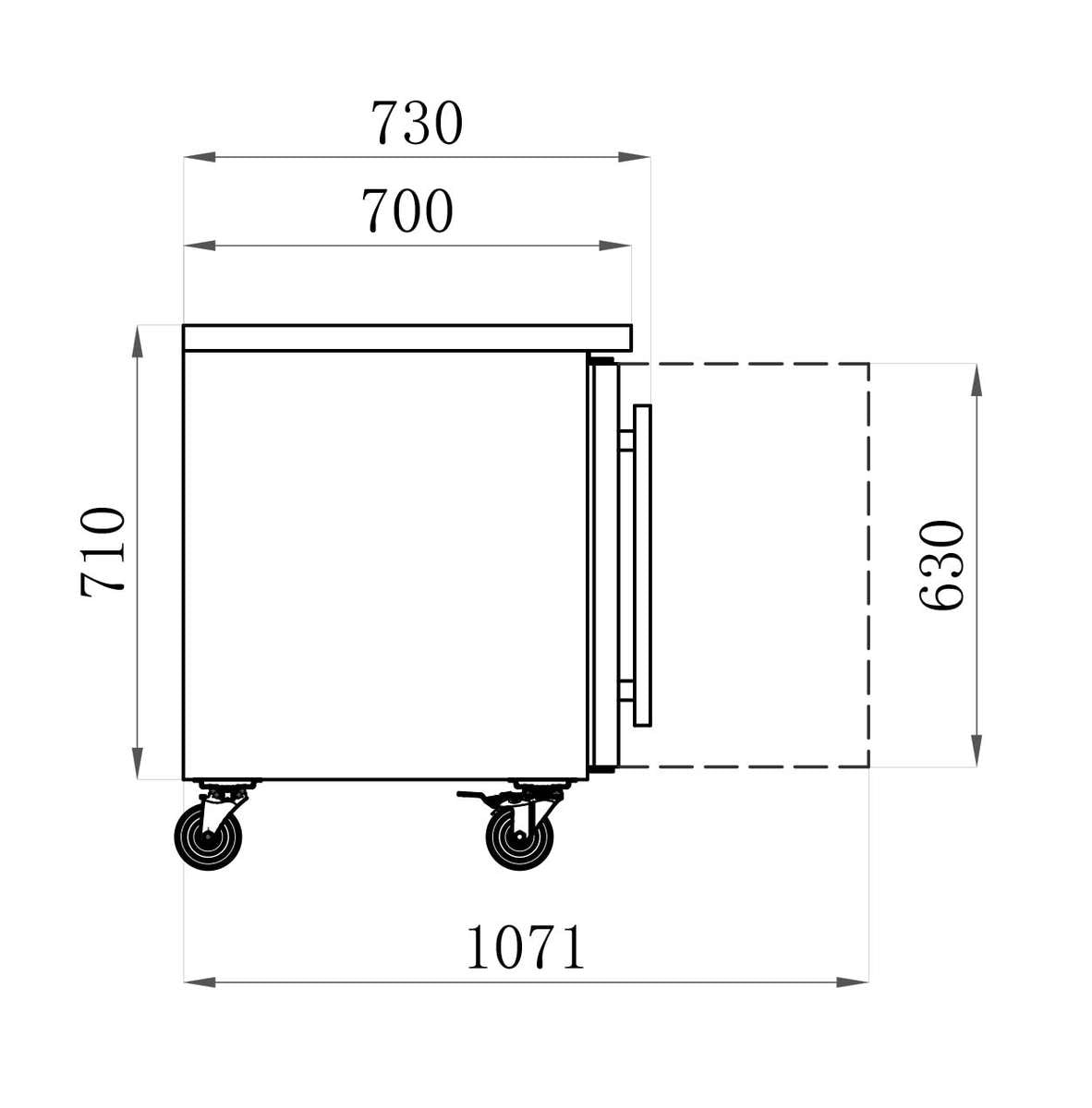 Tables réfrigérées portes vitrées STAR — AA4PV — 553 L – vue 2