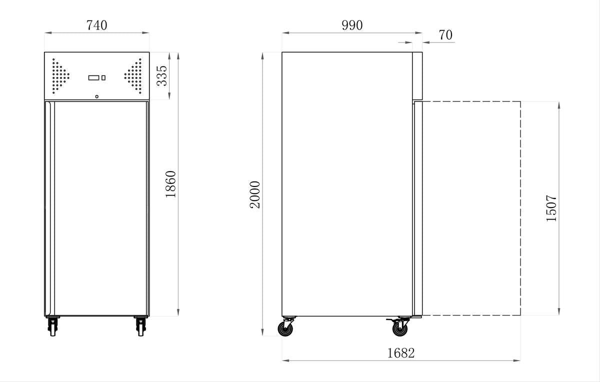 Armoires réfrigérées pâtissières STAR — AA8PP — 737 L – vue 2