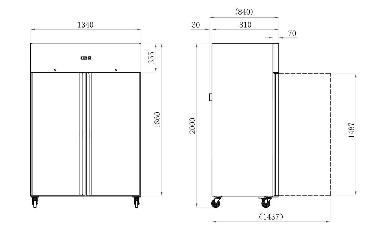 Armoires réfrigérées STAR — AAF12P — 1200 L – vue 2