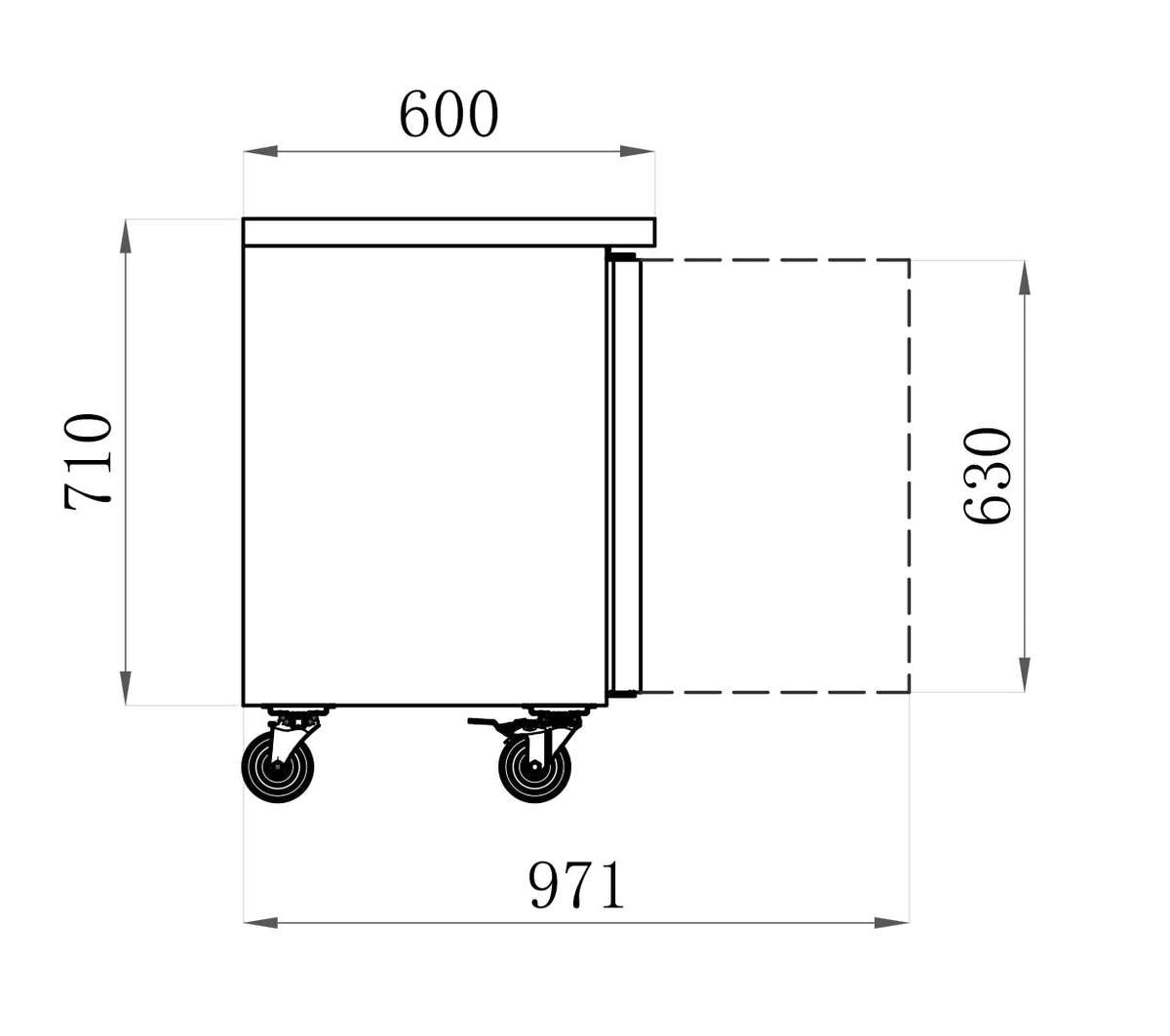 Tables réfrigérées STAR — AAS3PP — 339 L – vue 2