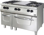 Fourneaux 6 feux gaz ou 4 feux gaz + plaques coup de feu sur four gaz AFI — F4G7FG120+PCF – vue 2