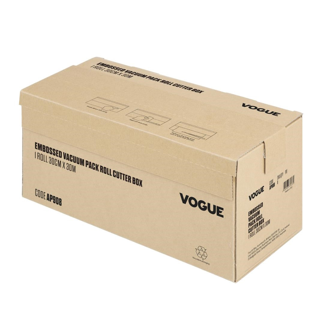 Rouleau d'emballage sous vide Vogue avec boîte de découpe (gaufré), largeur 300 mm — AP908