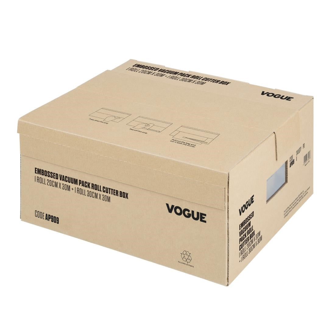 Rouleau d'emballage sous vide Vogue avec boîte de découpe (gaufré) 200 mm et 300 mm, lot de 2 — AP909