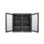 Arrière-Bar Réfrigéré 2 Portes Battantes Vitrées - 209 Litres - Finition Noire