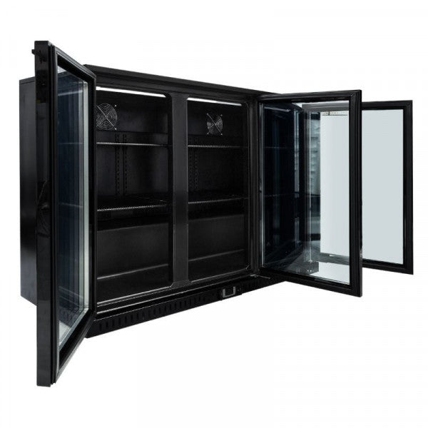 Arrière-Bar Réfrigéré Skinplate 3 Portes Vitrées Battantes - 328 Litres