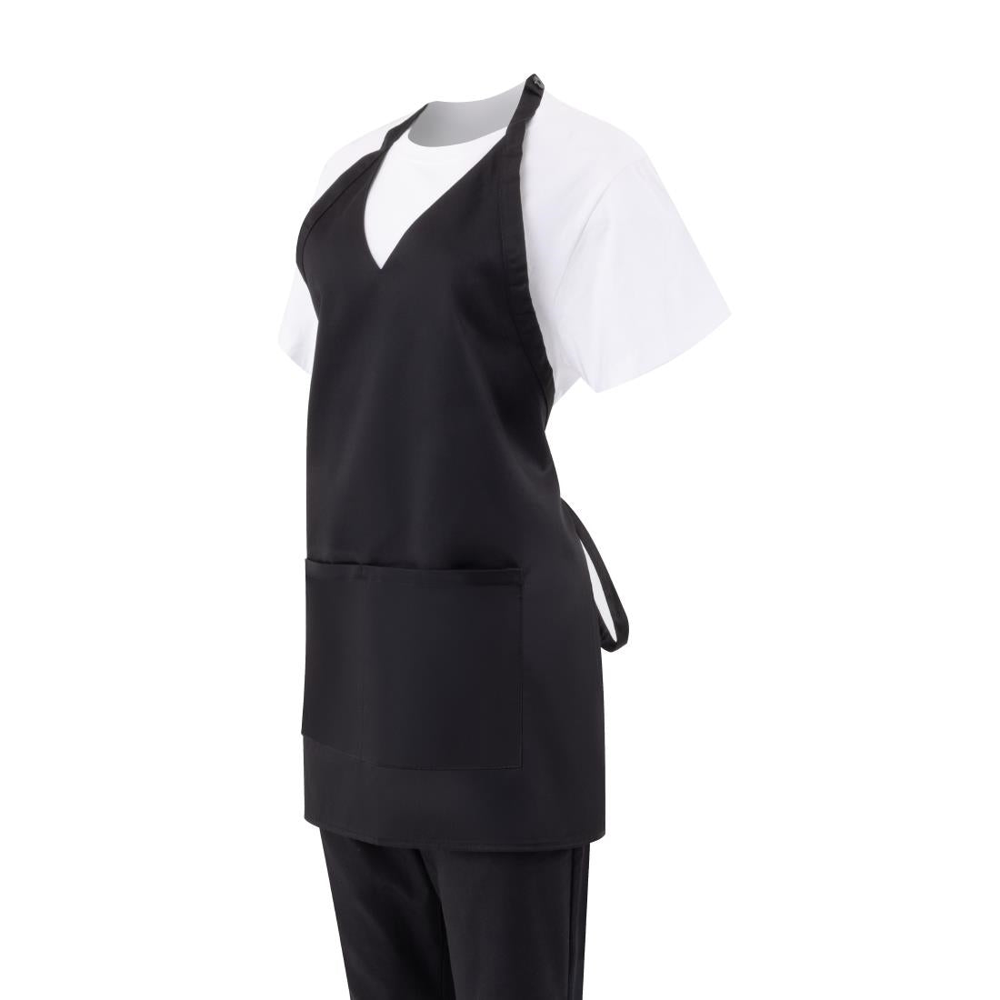 Tablier serveur col en V Whites noir — B128