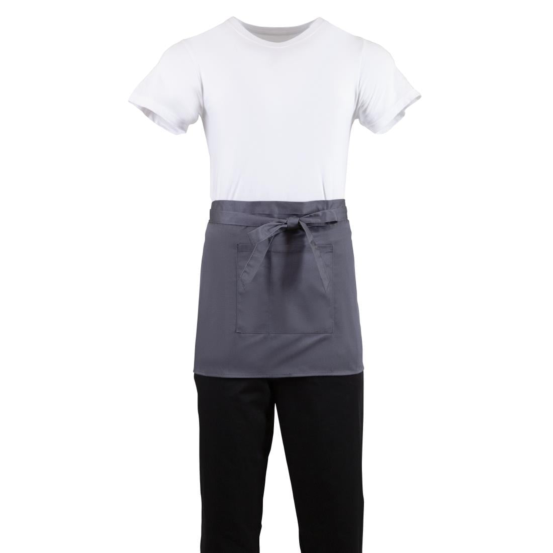 Tablier serveur court Whites gris anthracite — B157