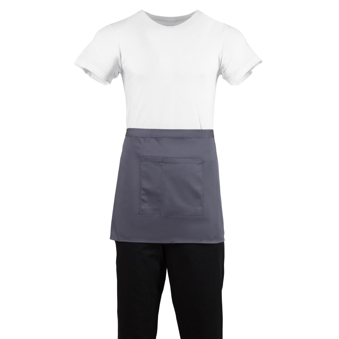 Tablier serveur court Whites gris anthracite — B157