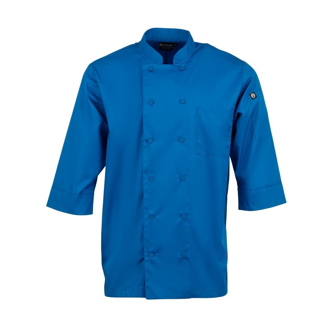 Veste de cuisine mixte Chef Works bleue L — B178-L