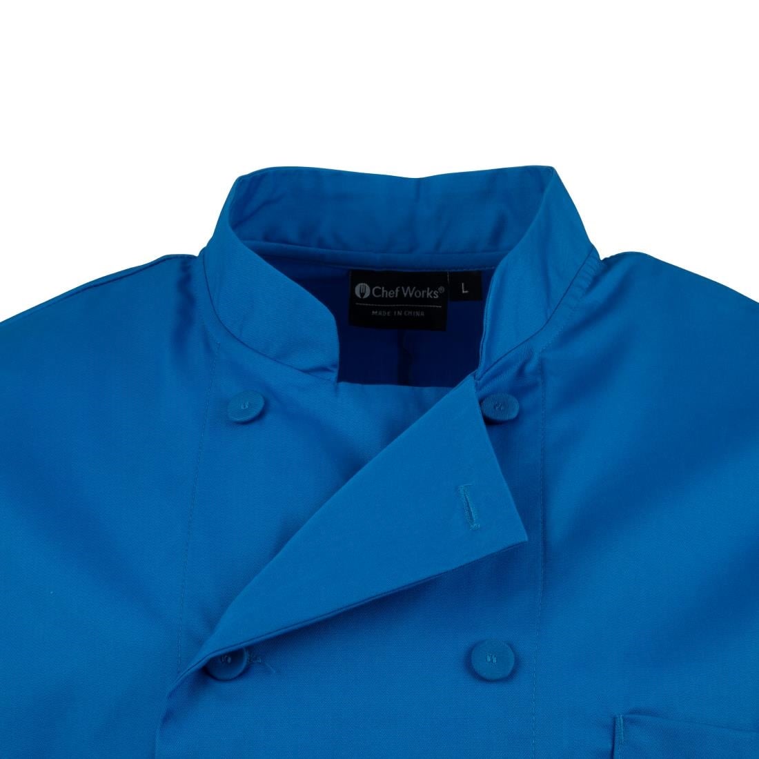 Veste de cuisine mixte Chef Works bleue M — B178-M