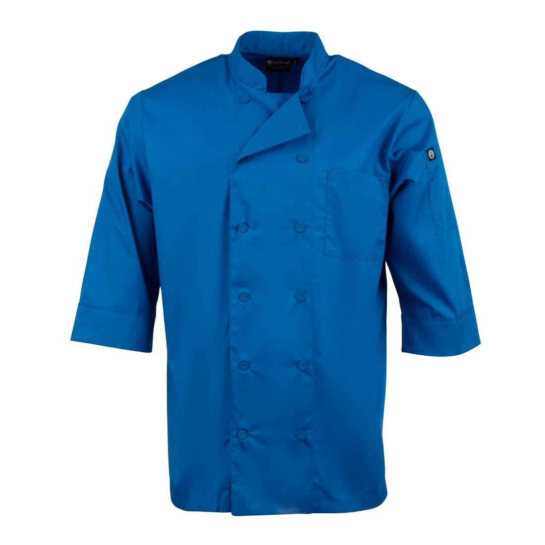 Veste de cuisine mixte Chef Works bleue M — B178-M