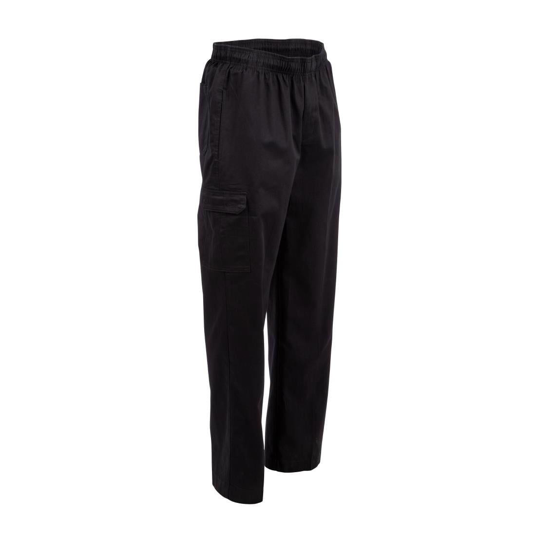 Pantalon de cuisine mixte Chef Works Slim Fit Cargo noir XXL — B222-XXL