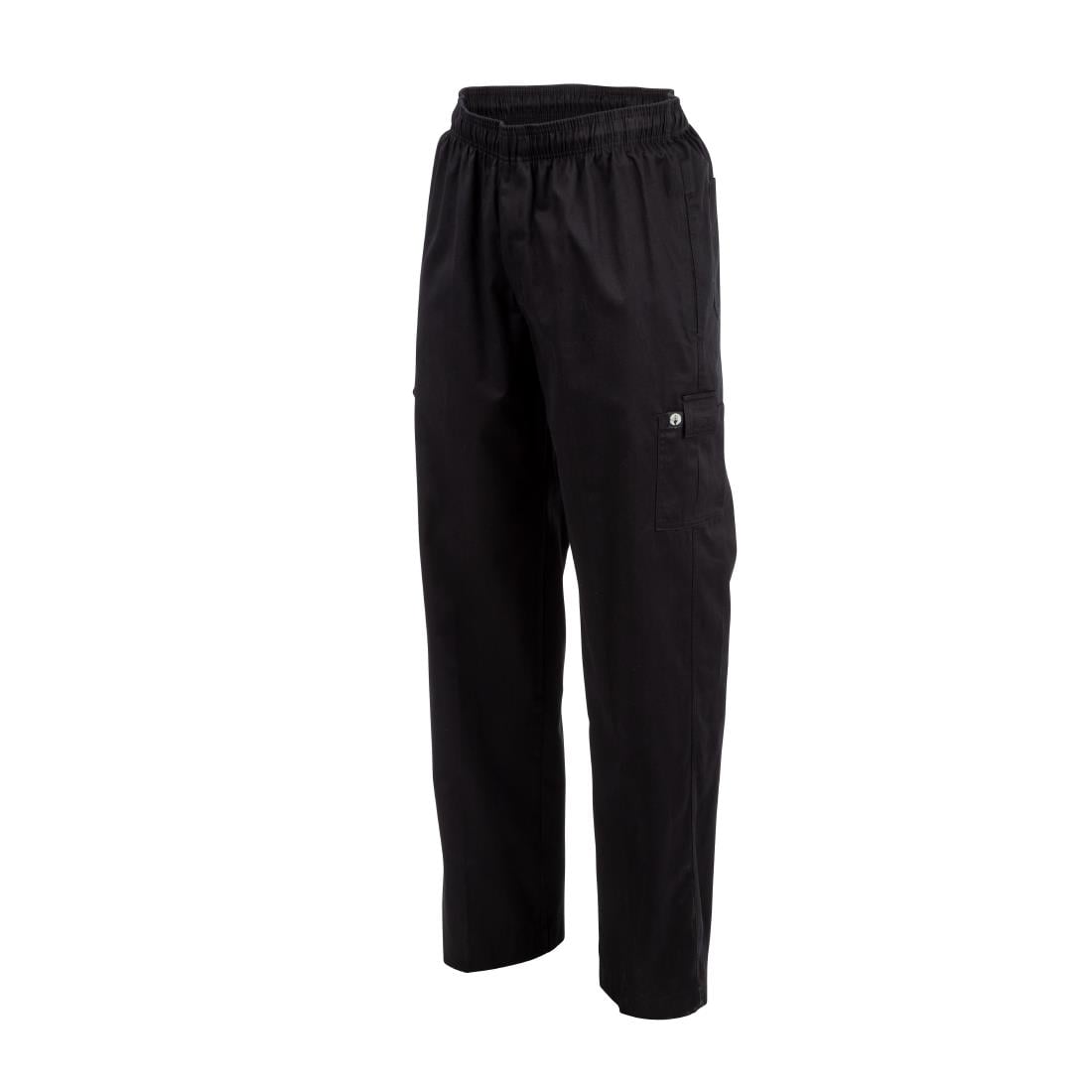 Pantalon de cuisine mixte Chef Works Slim Fit Cargo noir XXL — B222-XXL