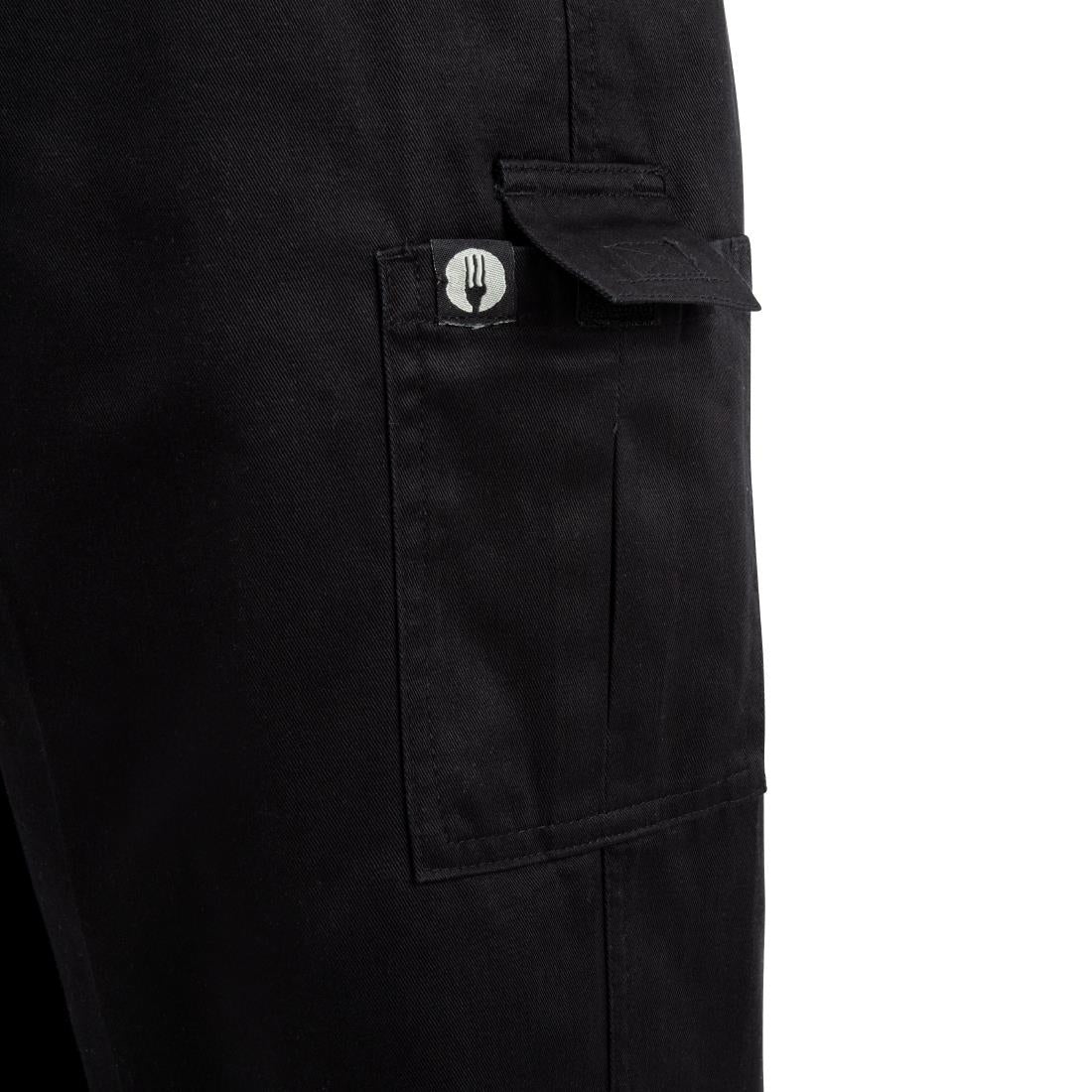 Pantalon de cuisine mixte Chef Works Slim Fit Cargo noir L — B222-L