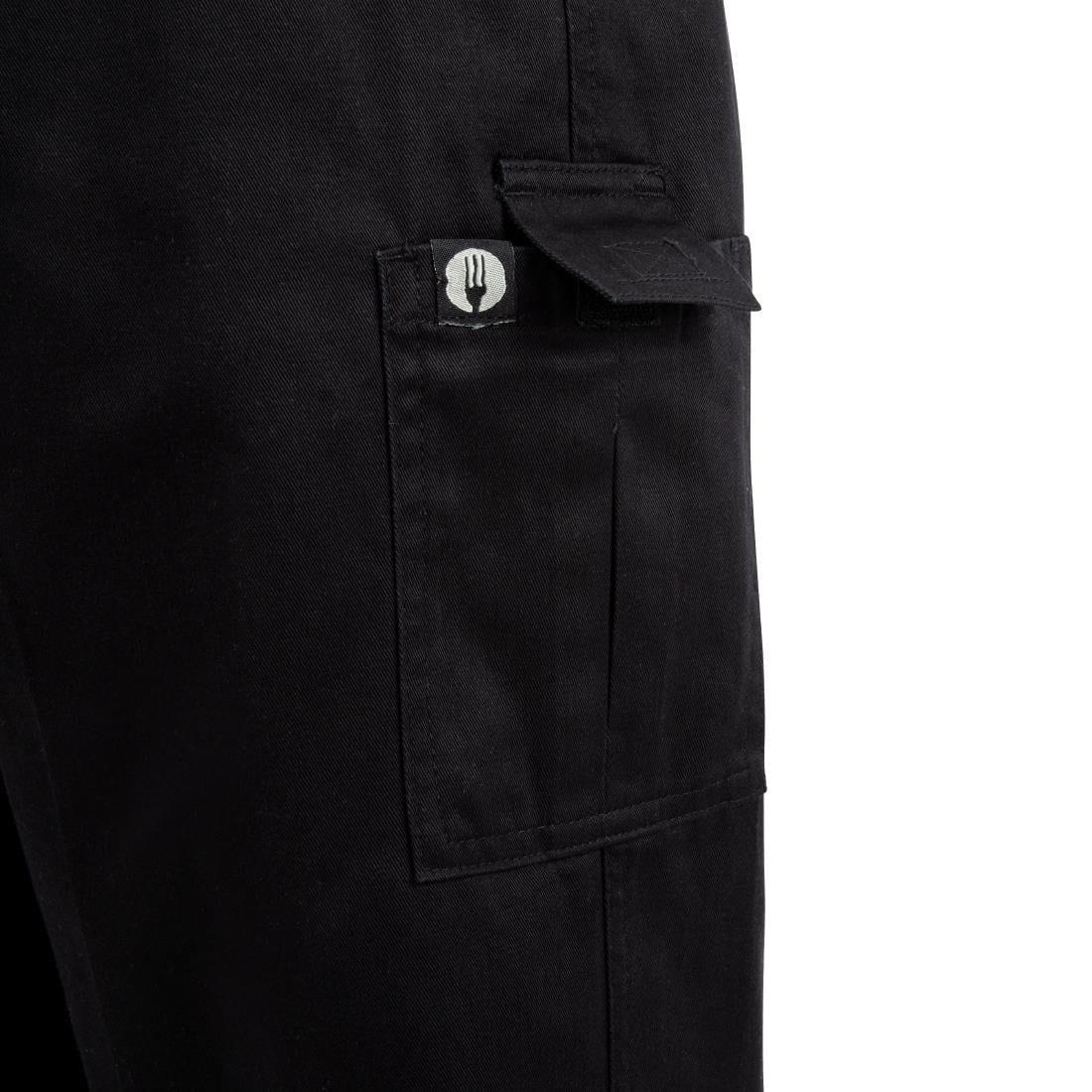 Pantalon de cuisine mixte Chef Works Slim Fit Cargo noir XL — B222-XL