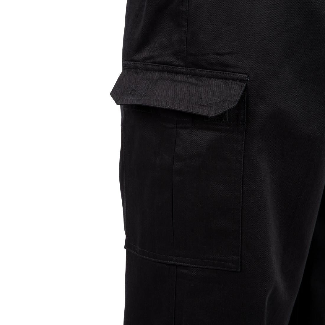 Pantalon de cuisine mixte Chef Works Slim Fit Cargo noir L — B222-L