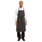Tablier bavette tissé Chef Works Premium rayures noires et blanches — B248