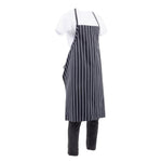 Tablier bavette tissé Chef Works Premium rayures noires et blanches — B248
